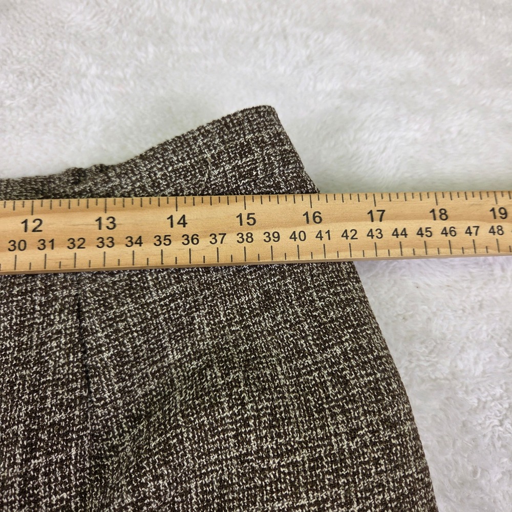 Studio I Brown Tweed 2 Piece Pant Suit Blazer Wide Leg Trousers Set Size 14 - Picture 6 of 10
